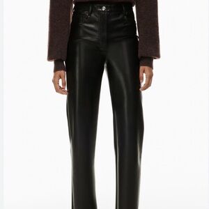 Aritzia Wilfred Black Vegan Leather Trousers